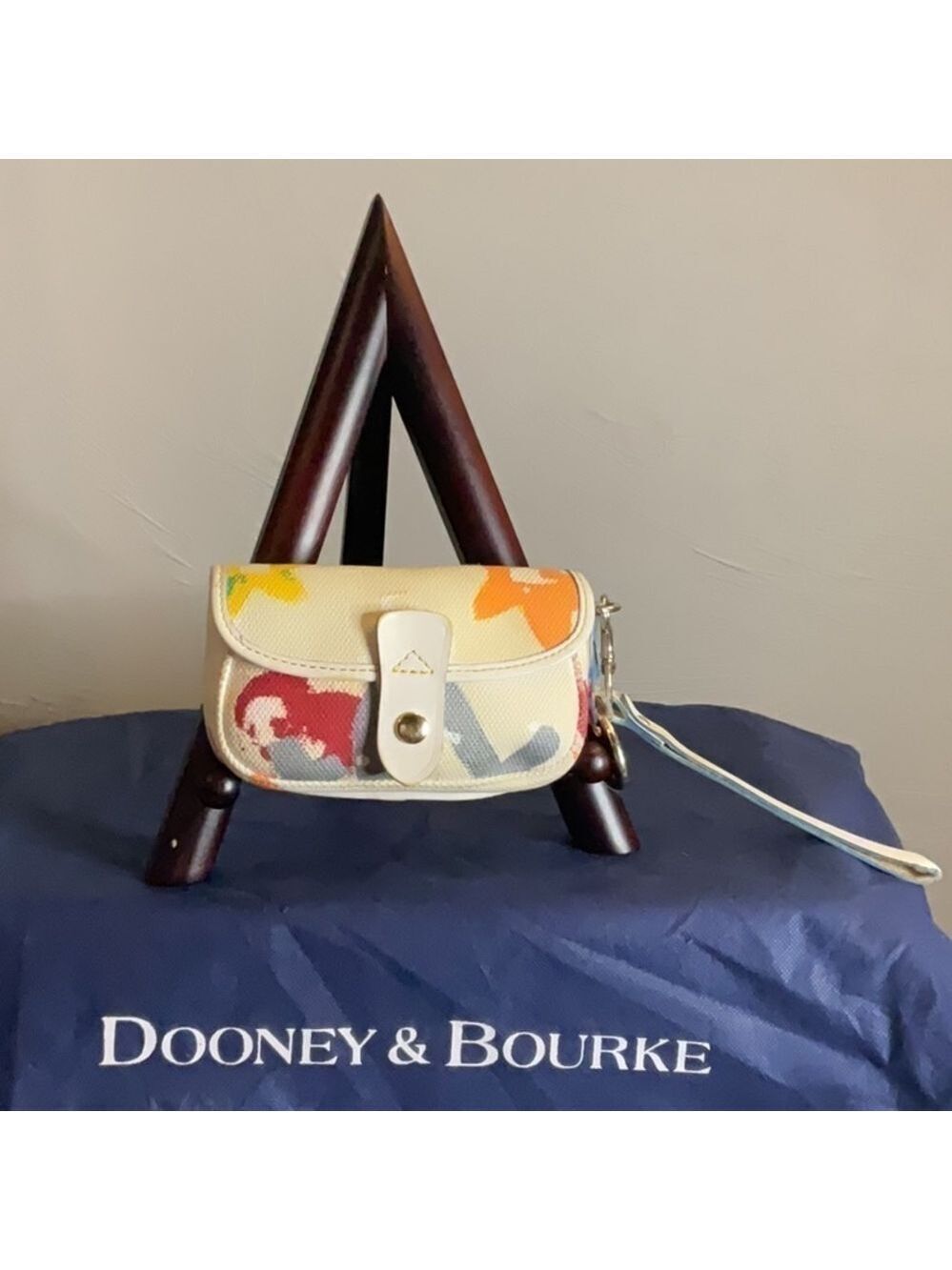 Vintage Dooney & Bourke Graffiti Print Oncour Wristlet Purse